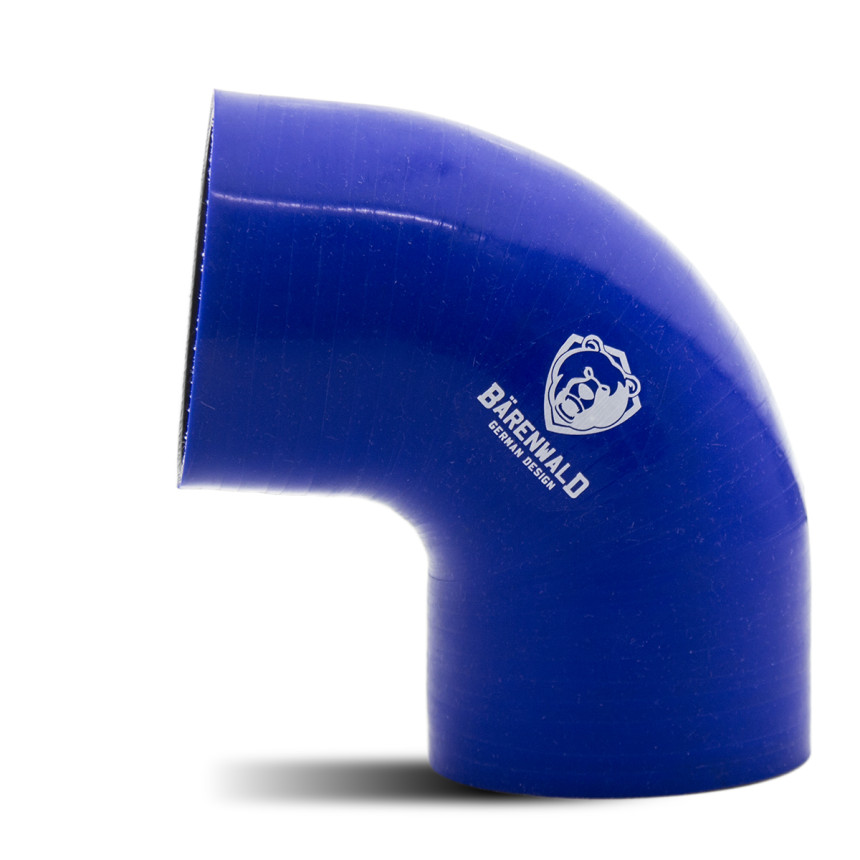 Mangote de silicone curvo 90° 3" (76mm) x 100mm x 100mm Bärenwald azul
