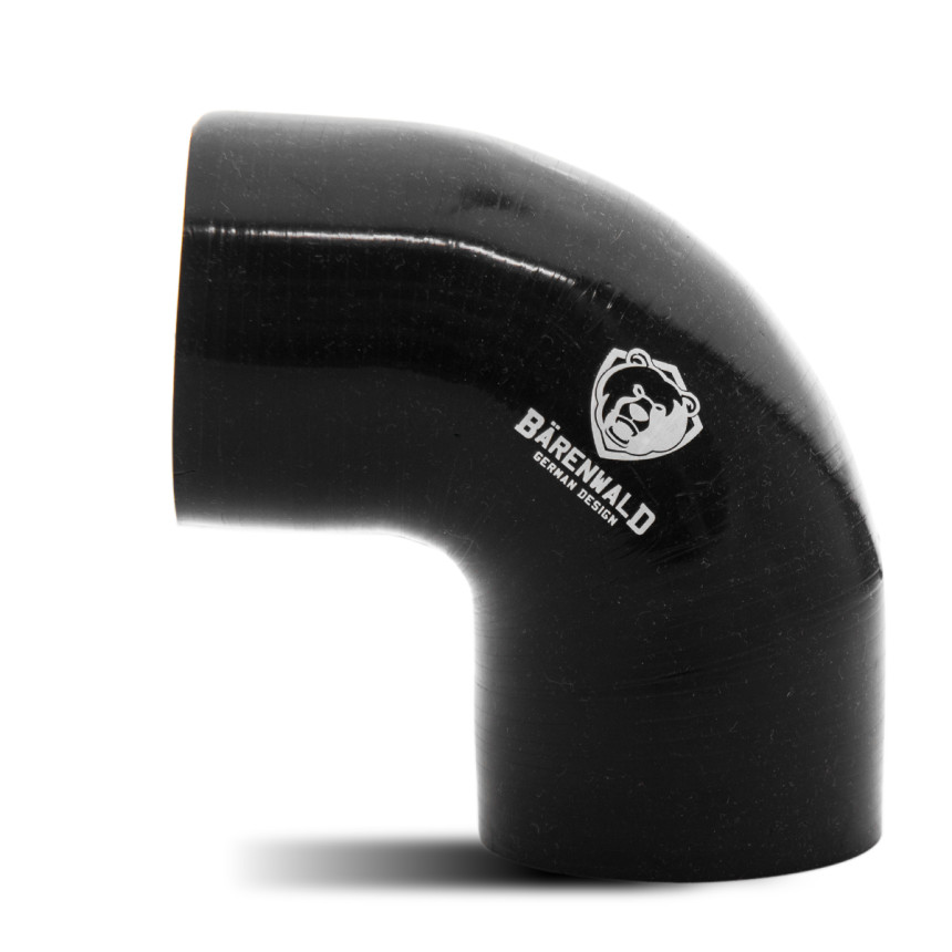 Mangote de silicone curvo 90° 3" (76mm) x 100mm x 100mm Bärenwald preto