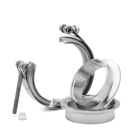 Abraçadeira em aço inox V-Band 2,5" com engate standard Bärenwald