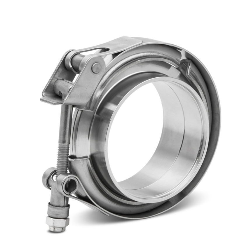 Abraçadeira em aço inox V-Band 2,5" com engate quick Bärenwald