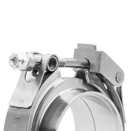 Abraçadeira em aço inox V-Band 2,5" com engate quick Bärenwald