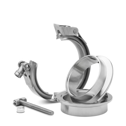 Abraçadeira em aço inox V-Band 2,5" com engate quick Bärenwald