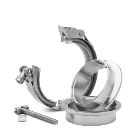 Abraçadeira em aço inox V-Band 2,5" com engate quick Bärenwald