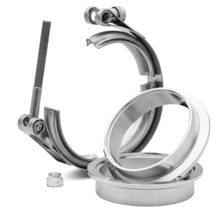 Abraçadeira em aço inox V-Band 3" com engate standard Bärenwald