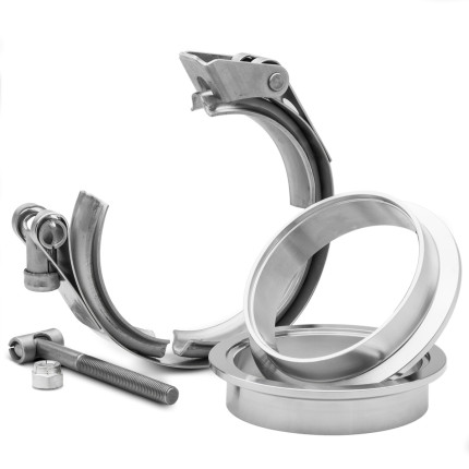 Abraçadeira em aço inox V-Band 3" com engate quick Bärenwald