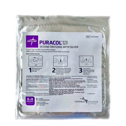 Curativo Puracol Ag - 20,3cm x 20,3cm - Medline - cod. MSC8488