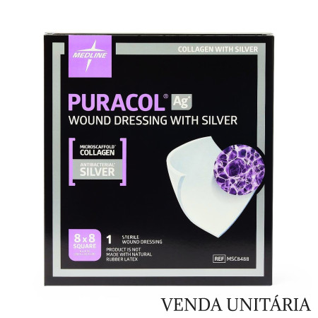 Curativo Puracol Ag - 20,3cm x 20,3cm - Medline - cod. MSC8488