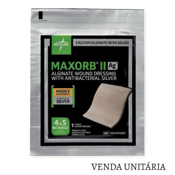 Curativo Maxorb® II Ag+ 10,2cm x 12,1cm - Medline - cod. MSC9945EP