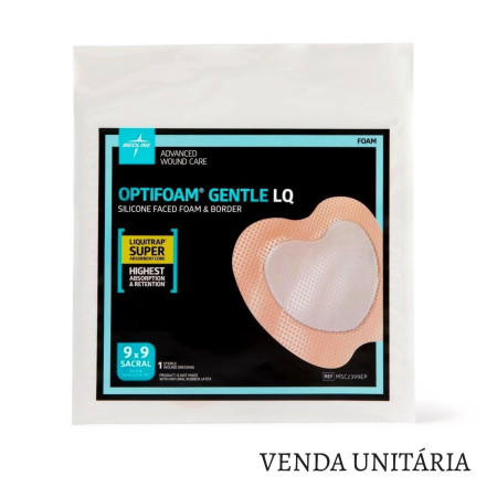 Curativo Optifoam Gentle Liquitrap - 22,8cm x 22,8cm Formato Sacral - Medline - cod. MSC2399EP