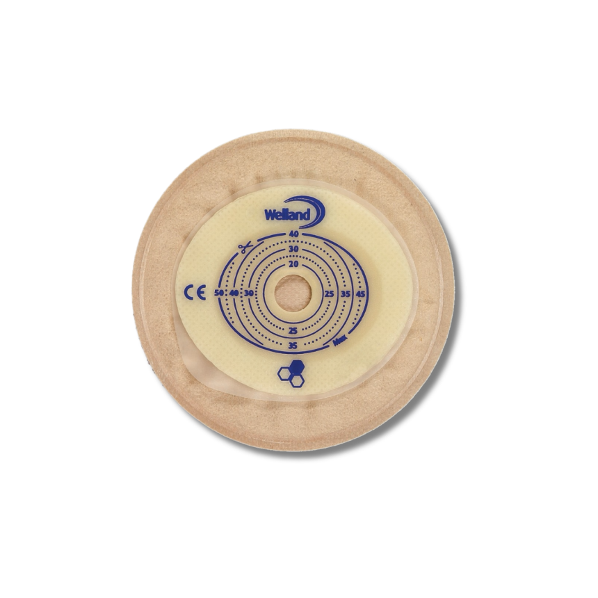 Stoma cap Aurum  - com Mel de Manuka | Sistema 1 Peça | Plana | Mini | 13mm (40x50mm) | Welland | XMHSS513