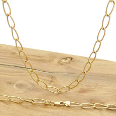 Corrente Elos Grumet de 50 cm, em Ouro Amarelo 18 Kilates