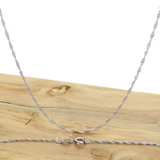 Corrente Malha Singapura de 45 cm, em Ouro Branco 18 Kilates