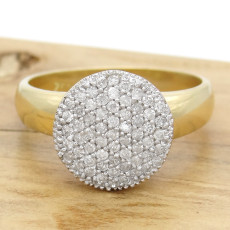 Anel Chuveiro com 61 Diamantes, em Ouro Amarelo 18 Kilates