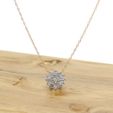 Pingente Chuveiro com 7 Diamantes, em Ouro Amarelo 18 Kilates