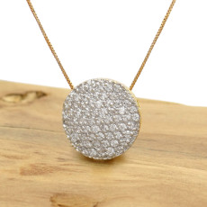 Pingente Chuveiro com 61 Diamantes, em Ouro Amarelo 18 Kilates