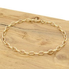 Pulseira Elos Ovais, em Ouro Amarelo 18 Kilates