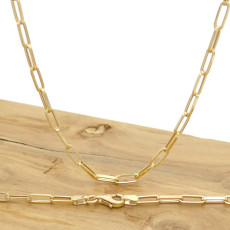 Corrente Elos Cartier de 60 cm, em Ouro Amarelo 18 Kilates