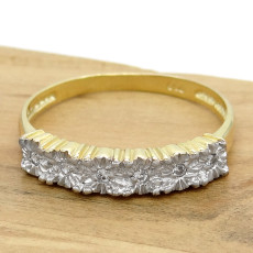 Meia Aliança com 6 Diamantes, em Ouro Amarelo 18 Kilates