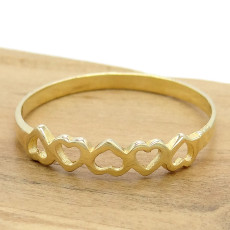 Anel Coração, em Ouro Amarelo 18 Kilates