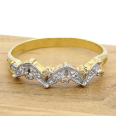 Meia Aliança com 11 Diamantes, em Ouro Amarelo 18 Kilates