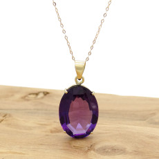 Pingente Ametista, em Ouro Amarelo 18 Kilates
