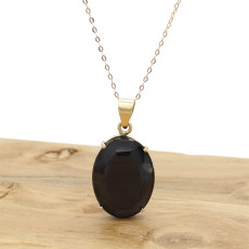 Pingente Ônix, em Ouro Amarelo 18 Kilates