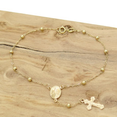 Pulseira Terço, em Ouro Amarelo 18 Kilates