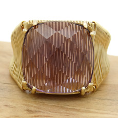 Anel Aramado com Ametista, em Ouro Amarelo 18 Kilates