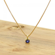 Ponto de Luz com Safira de 5 Pontos, em Ouro Amarelo 18 Kilates