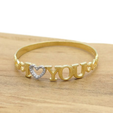 Anel  I Love You, em Ouro Amarelo 18 Kilates