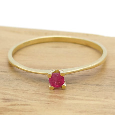 Anel Solitário Cartier com Rubi de 10 Pontos ,em Ouro Amarelo 18 Kilates