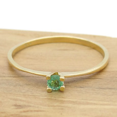 Anel Solitário Cartier com Esmeralda de 10 Pontos ,em Ouro Amarelo 18 Kilates