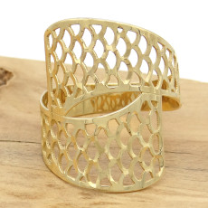 Anel Trabalhado Vazado, em Ouro Amarelo 18 Kilates