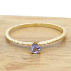 Anel Solitário Cartier com Tanzanita Natural ,em Ouro Amarelo 18 Kilates