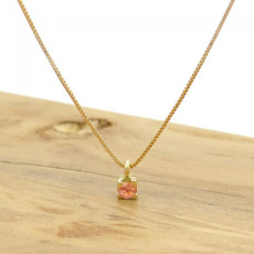 Ponto de Luz com Safira Laranja Natural de 15 Pontos, em Ouro Amarelo 18 Kilates