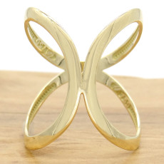 Anel  X, em Ouro Amarelo 18 Kilates