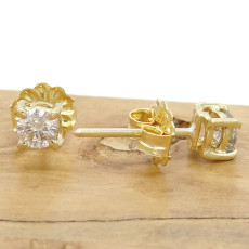 Par de Brincos Cartier Totalizando 40 Pts de Diamantes, em Ouro Amarelo 18 Kilates