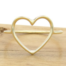 Anel Coração Vazado, em Ouro Amarelo 18 Kilates