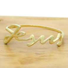 Anel Jesus, em Ouro Amarelo 18 Kilates