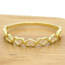 Anel 9 Corações, em Ouro Amarelo 18 Kilates