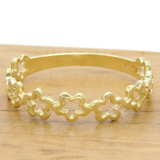 Anel 9 Flores, em Ouro Amarelo 18 Kilates