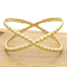 Anel X Bolinhas, em Ouro Amarelo 18 Kilates