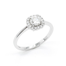 Anel Chuveiro com Moissanite e Zirconias, em Prata 925