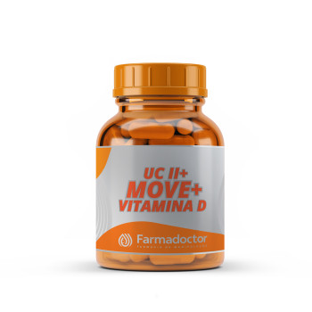 UC II 40mg + Move 100mg + Vit. D 800UI - Ação Anti-inflamatória e Melhora da Flexibidade e Mobilidade Articular - 30 cápsulas