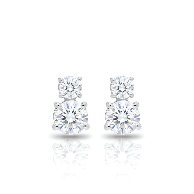 Brinco Duplo Moissanite 4mm / 6mm - 0,75ct / 0,25ct