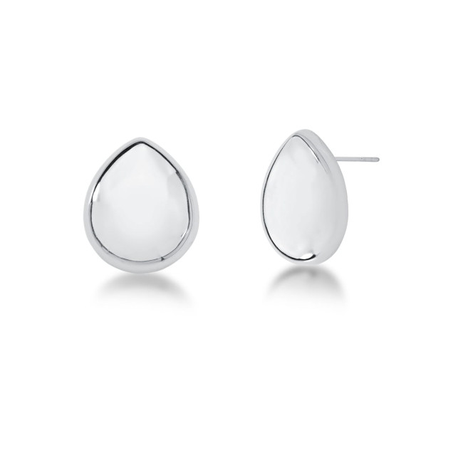 Brinco Gota Liso Ródio