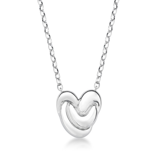 Colar Coração Nó Ródio