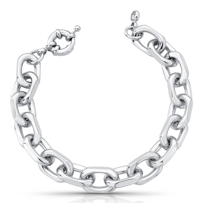 Pulseira Elos Oval Ródio