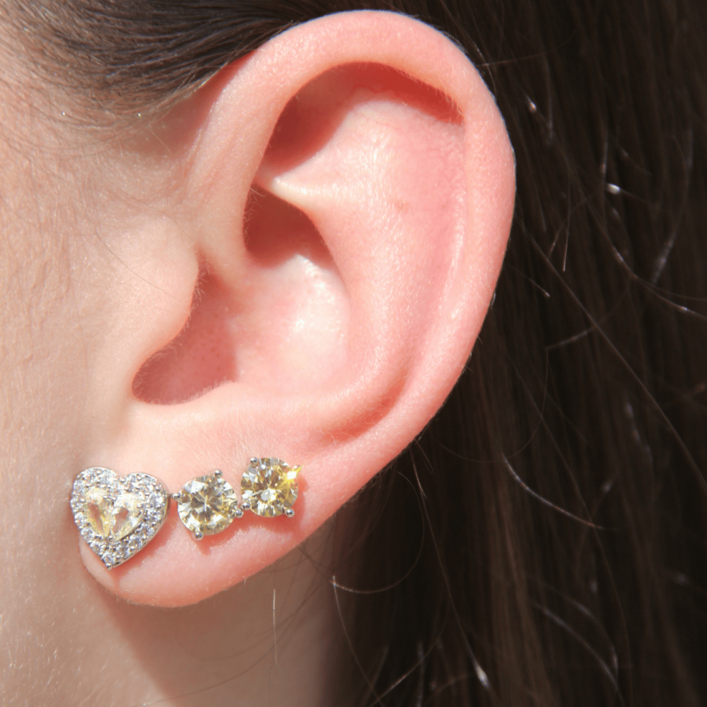 Brinco Coração Fancy Yellow