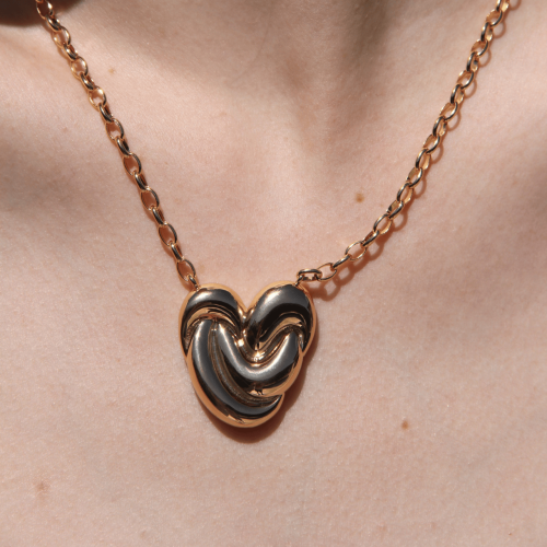 Colar Coração Nó Ouro